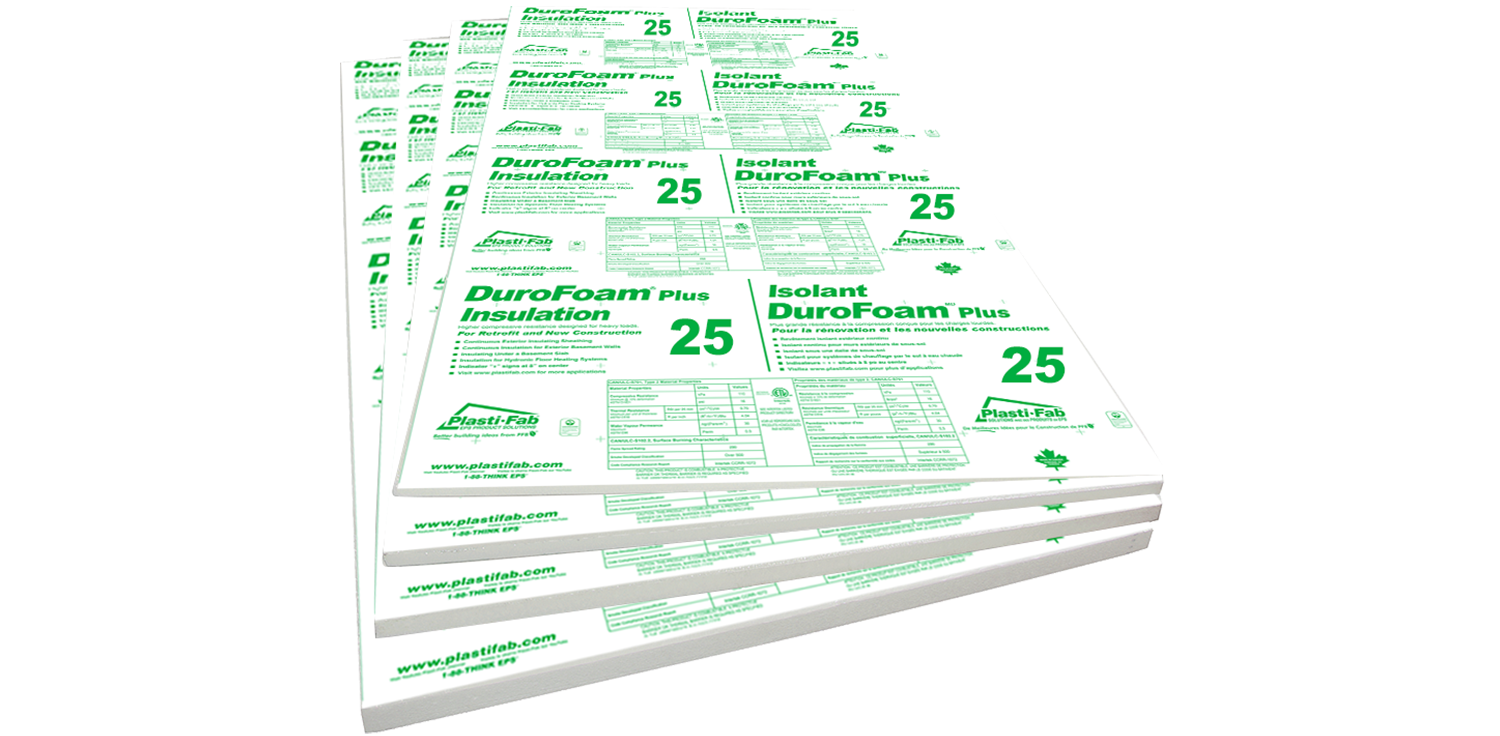 Our DuroFoam Plus 25 Insulation with hover hotspots that provide more information.