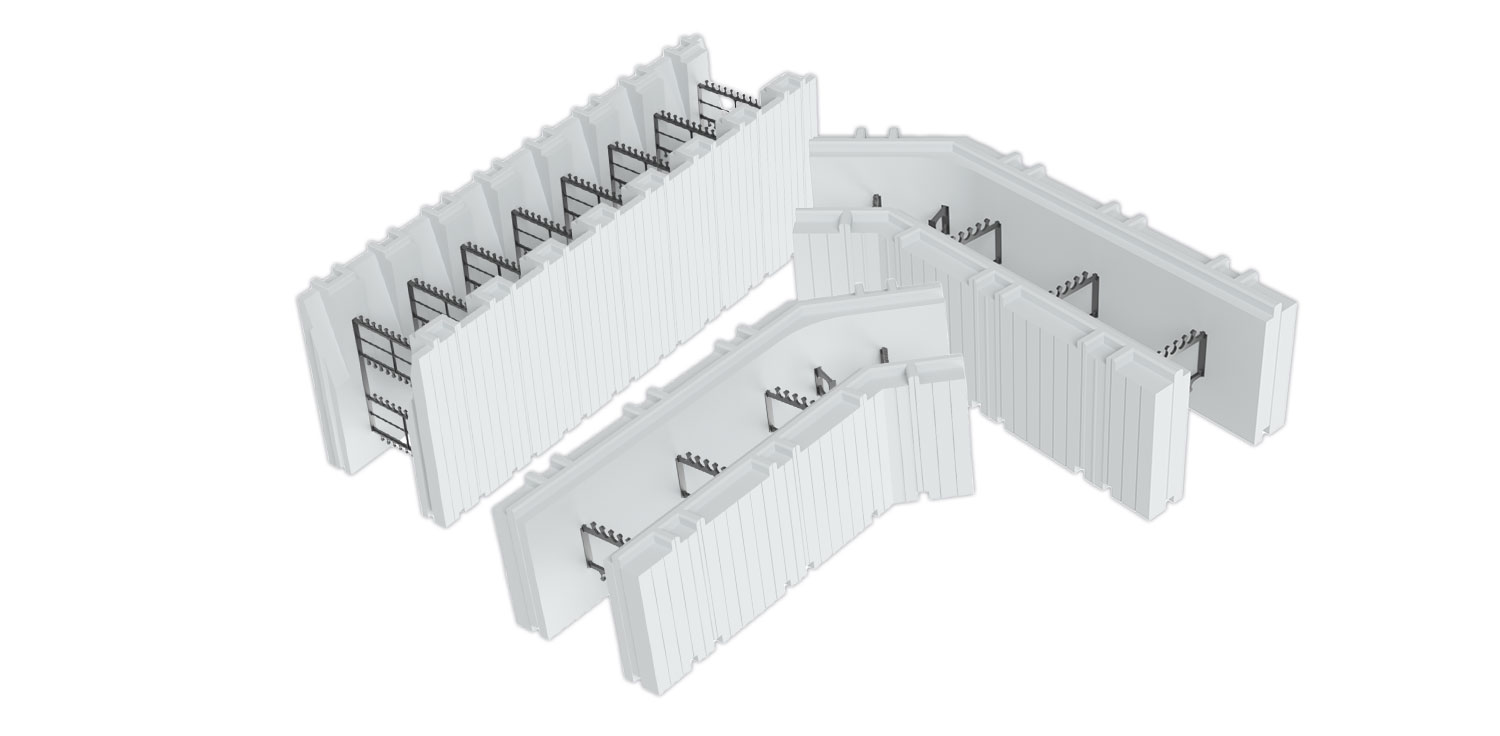 Product image of our ICF block with hover dots which provide more information