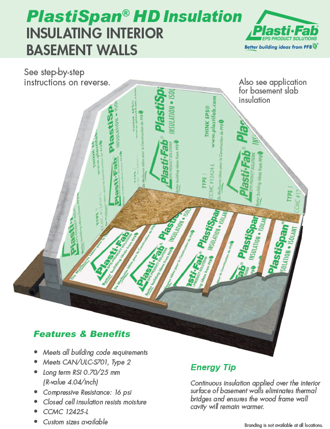 Application Guide - Interior Basement Walls with PlastiSpan HD