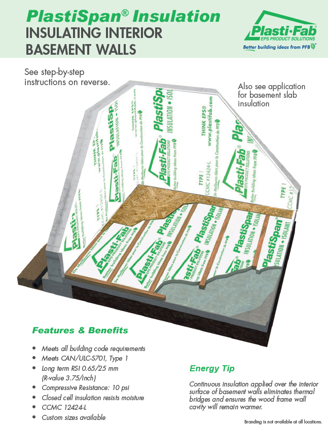 Application Guide - Interior Basement Walls with PlastiSpan